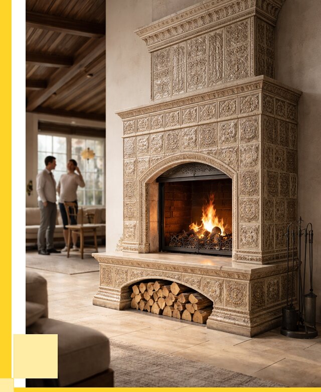 Купить изразцовый камин в Щёлкове от 260075 р. | ЭриданЩлк