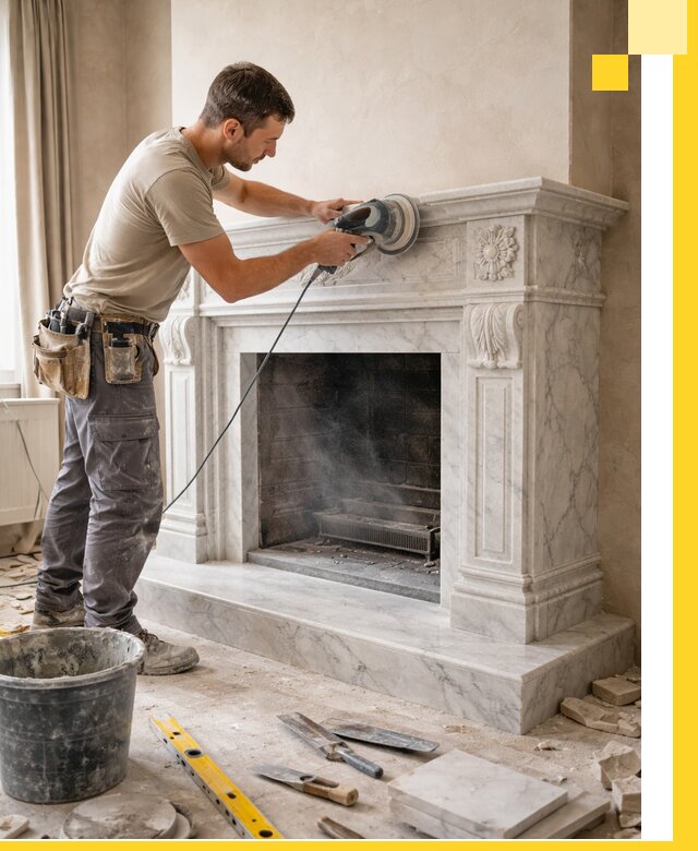 Изготовление и установка мраморных каминов в Щёлкове под ключ