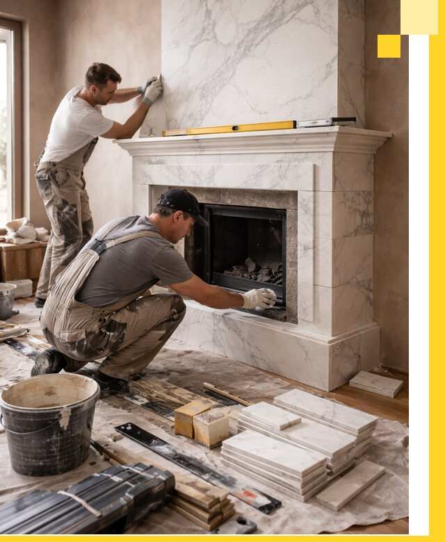 Отделка каминов в Щёлкове качественные облицовочные работы