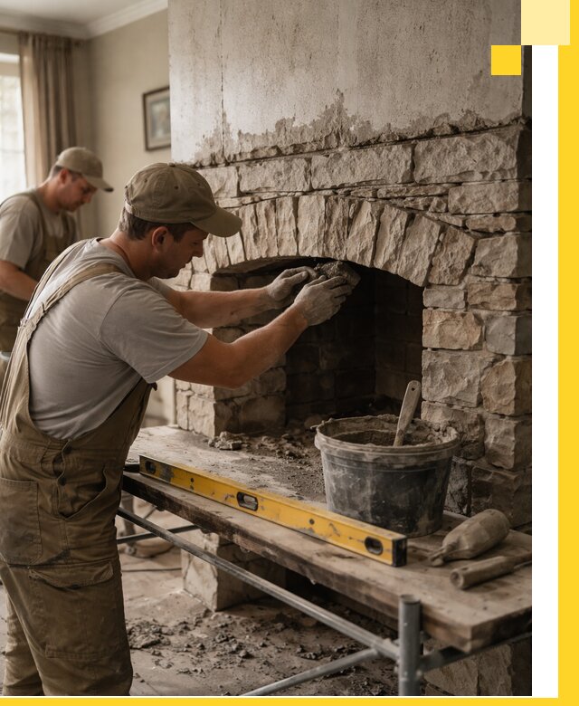 Изготовление каминов под ключ в Щёлкове, монтаж и отделка