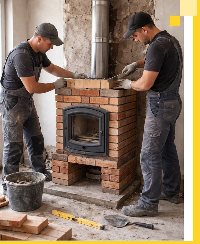 Монтаж печи камина под ключ в Щёлкове с гарантией и пусконаладкой