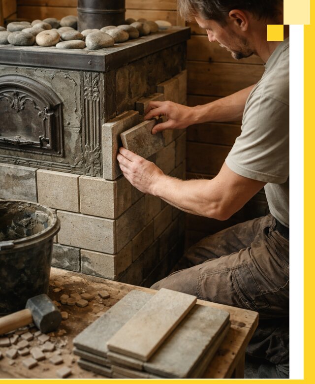 Облицовка банных печей в Щёлкове профессиональная отделка