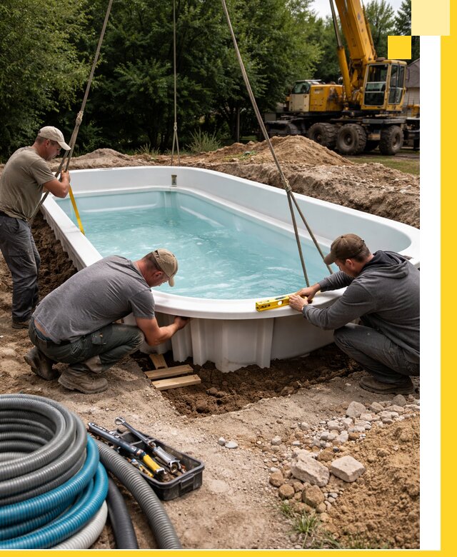 Установка и монтаж композитных бассейнов под ключ в Щёлкове