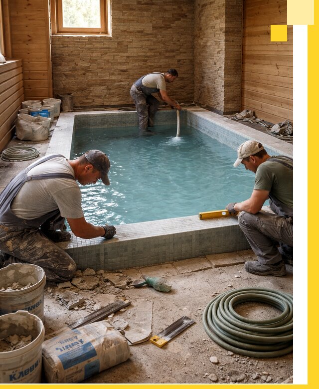 Проектирование и строительство бассейнов для бани в Щёлкове