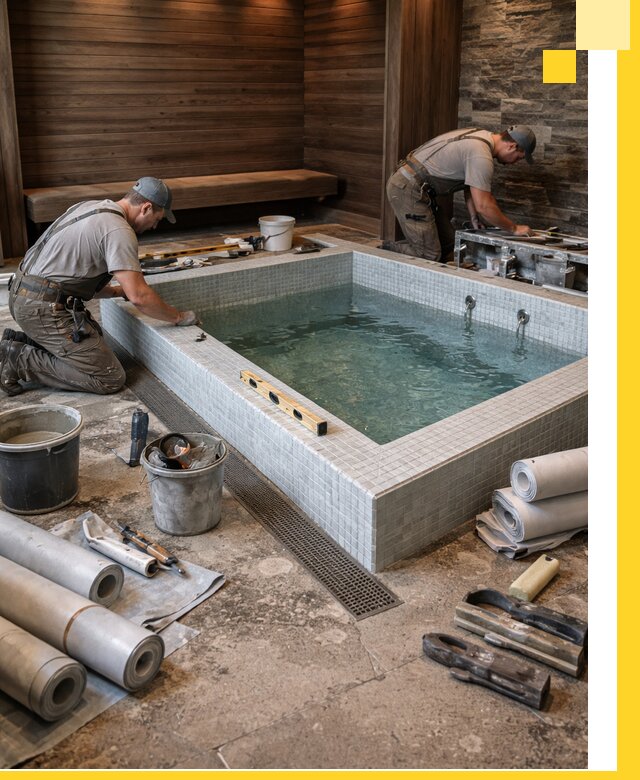 Установка и строительство бассейнов для сауны в Щёлкове