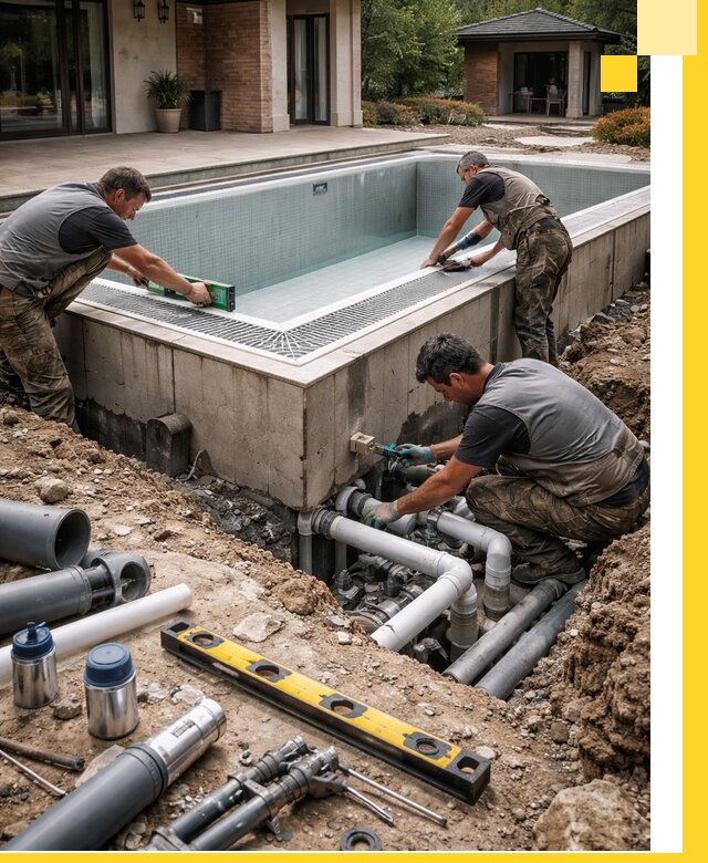 Строительство переливных бассейнов в Щёлкове под ключ