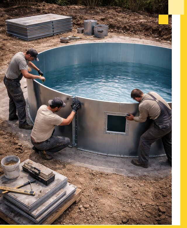 Круглые бассейны под ключ в Щёлкове проектирование и монтаж