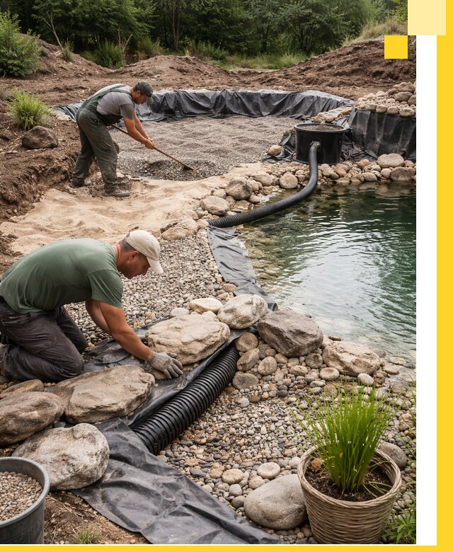 Строительство природных бассейнов и озер в Щёлкове под ключ