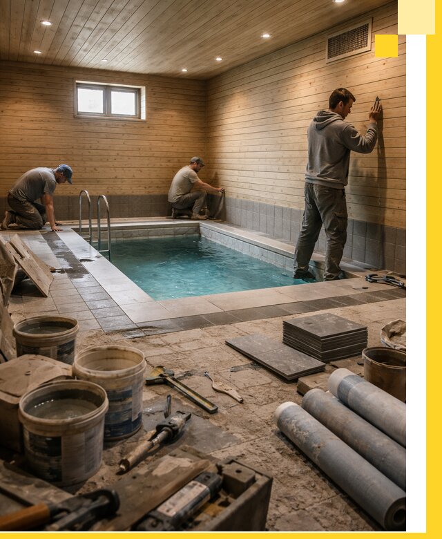 Строительство бани с бассейном и сауной под ключ в Щёлкове