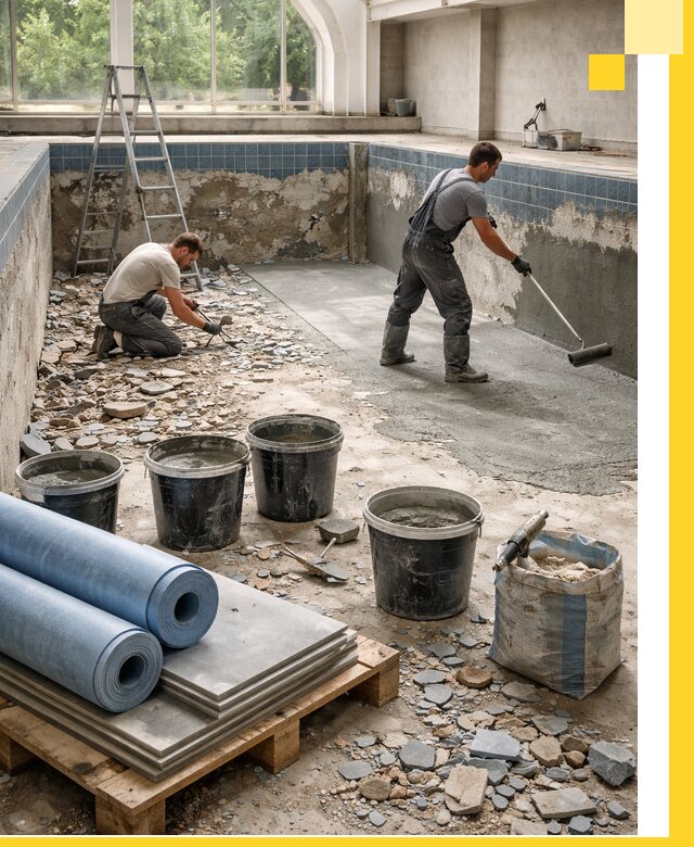 Реконструкция бассейнов в Щёлкове: ремонт, гидроизоляция