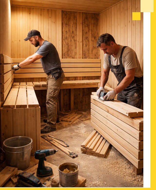 Профессиональный комплексный ремонт саун под ключ в Щёлкове