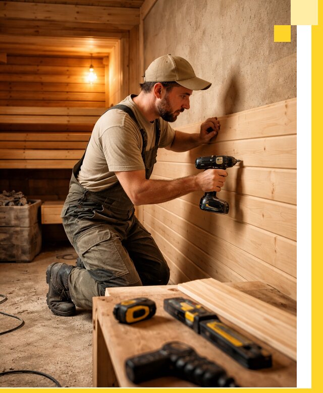 Профессиональная внутренняя отделка бани в Щёлкове под ключ