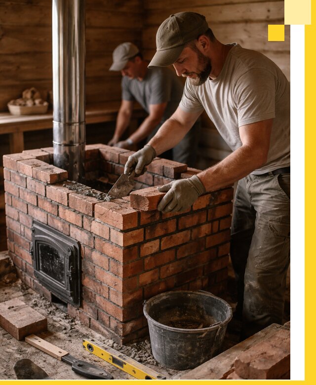 Кирпичные печи для бани под ключ в Щёлкове, проект и монтаж