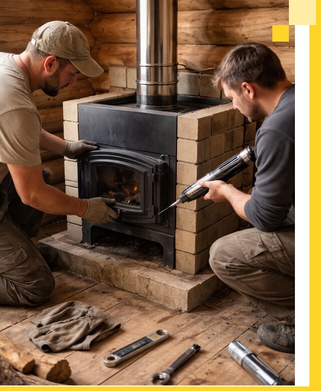 Монтаж и установка печи в бане под ключ с гарантией в Щёлкове