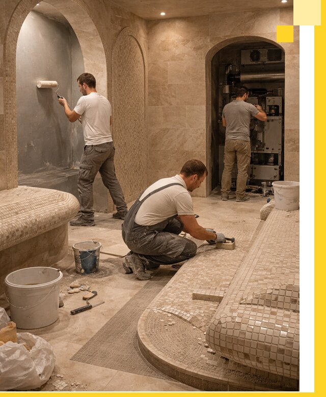 Строительство бани с хамамом и бассейном под ключ в Щёлкове