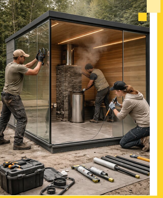 Проектирование и строительство стеклянных бань в Щёлкове