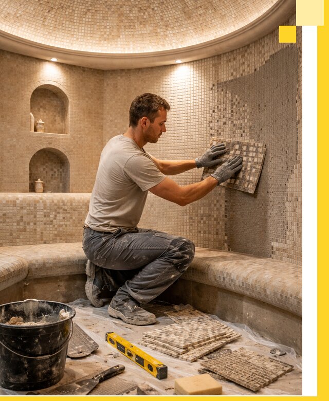 Устройство и монтаж домашнего хамама под ключ в Щёлкове