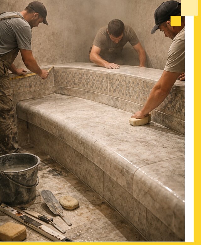 Изготовление и установка сидений для хамама в Щёлкове